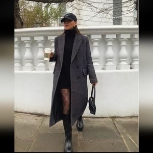 ZARA BLOGGERS FAV MANTECO WOOL DOUBLE-BREASTED OVERSIZED COAT